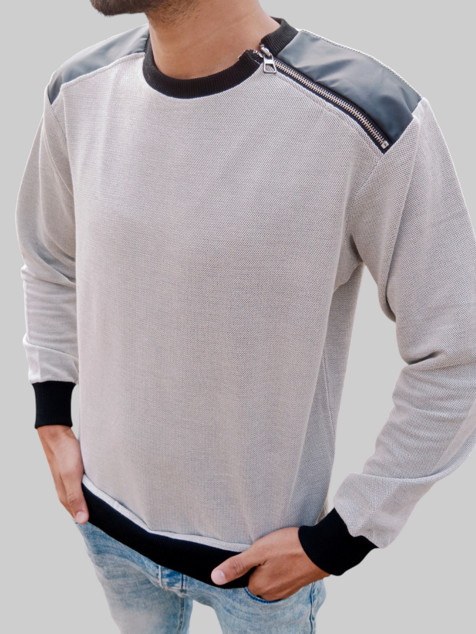 Grey Zip Sweatshirt