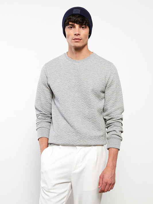 Thermal Cotton Textured Slim Fit Sweatshirt